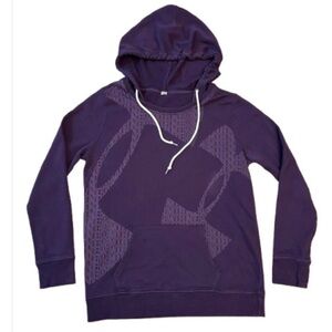 Under Armour Deep Purple Logo Hoodie Sweater With Long Sleeves and Drawstring